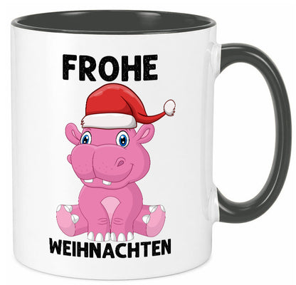 Frohe Weihnachten | Weihnachtstiere Nilpferd Humor Tierliebhaber Geschenkidee Tasse