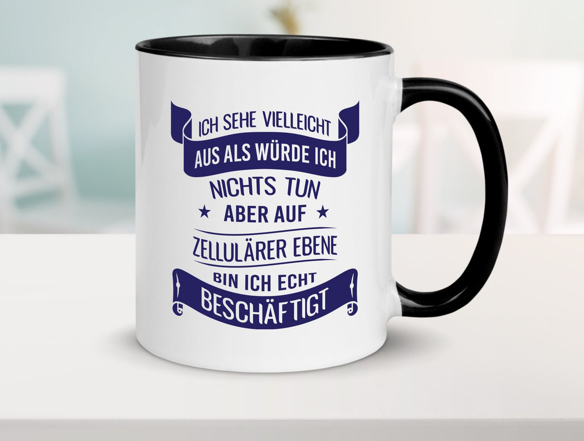 Sehe aus als würde ich nichts tun, bin beschäftigt | Sterne Geschenk Humor Tasse