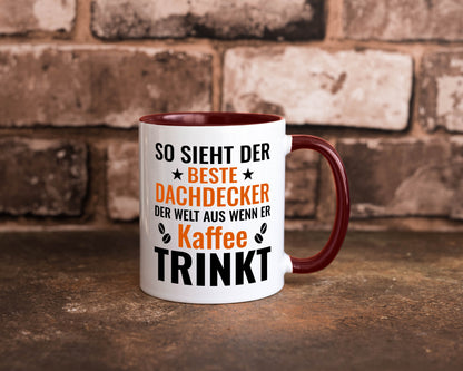 Kaffee trinkt: Dachdecker | Dachbau Hausbau lustig Humor Geschenkidee Geschenk
