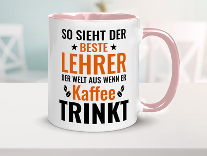 Kaffee trinkt: Lehrer | Schule Beruf Schüler Geschenk Arbeit Kollegen Büro