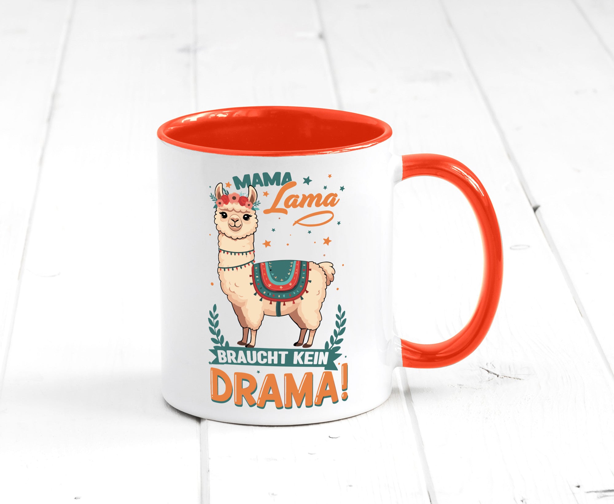Mama Lama braucht kein Drama | Muttertag Humor Familie Geschenkidee Tasse