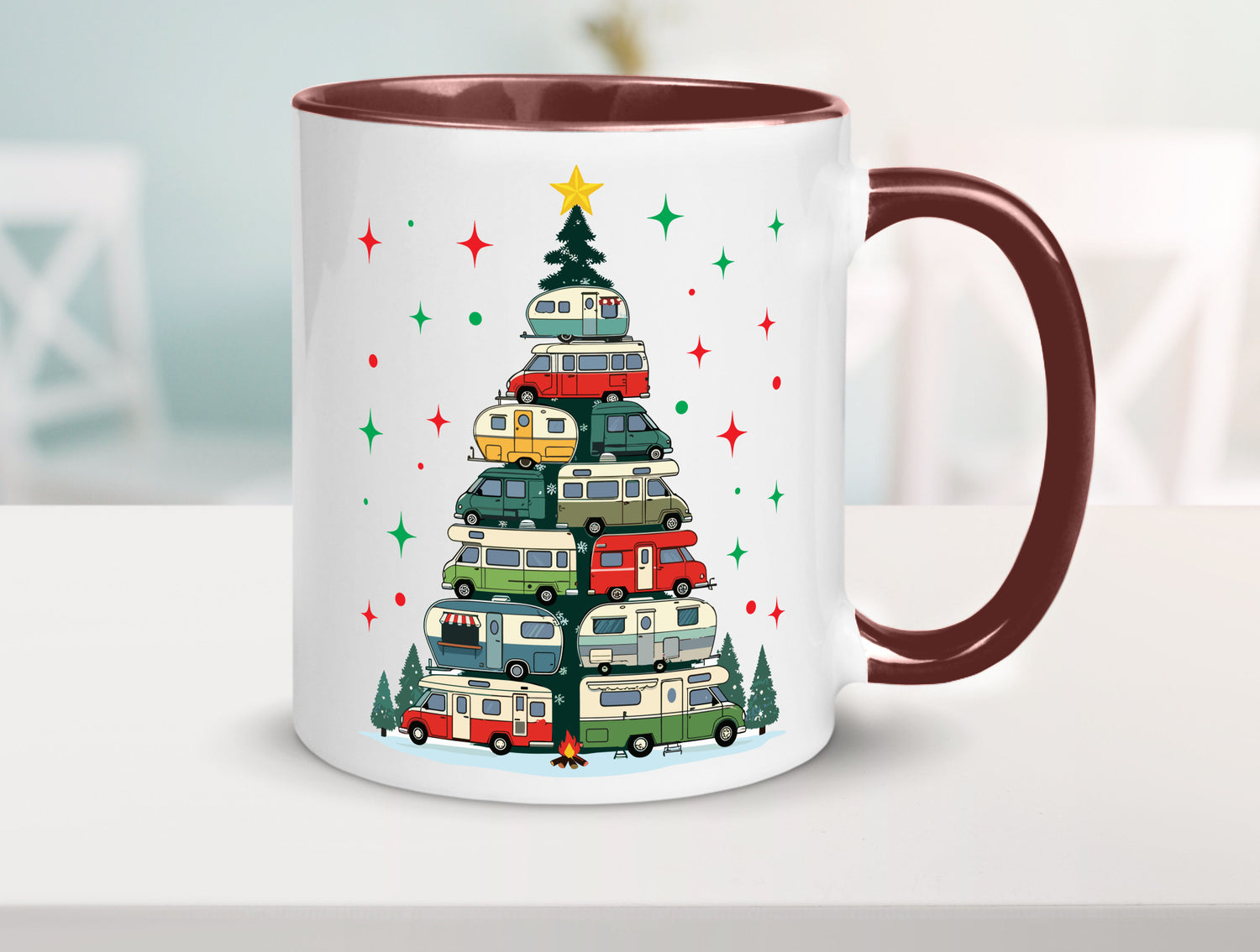 Camper | Camping Weihnachten Fahrzeuge Baumlichter v2 lustig Humor Geschenkidee