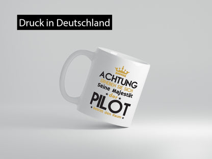 Seine Majestät Pilot | Flugzeug Piloten Geschenkidee Humor Tasse