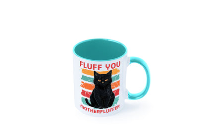 Fluff you Motherfluffer | Schwarze Katze Böse Humor Tierliebhaber Geschenkidee