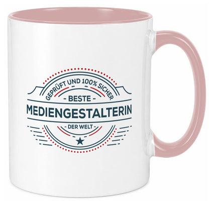 Geprüft und sicher: Mediengestalterin | Medien lustiger Spruch Geschenk Humor