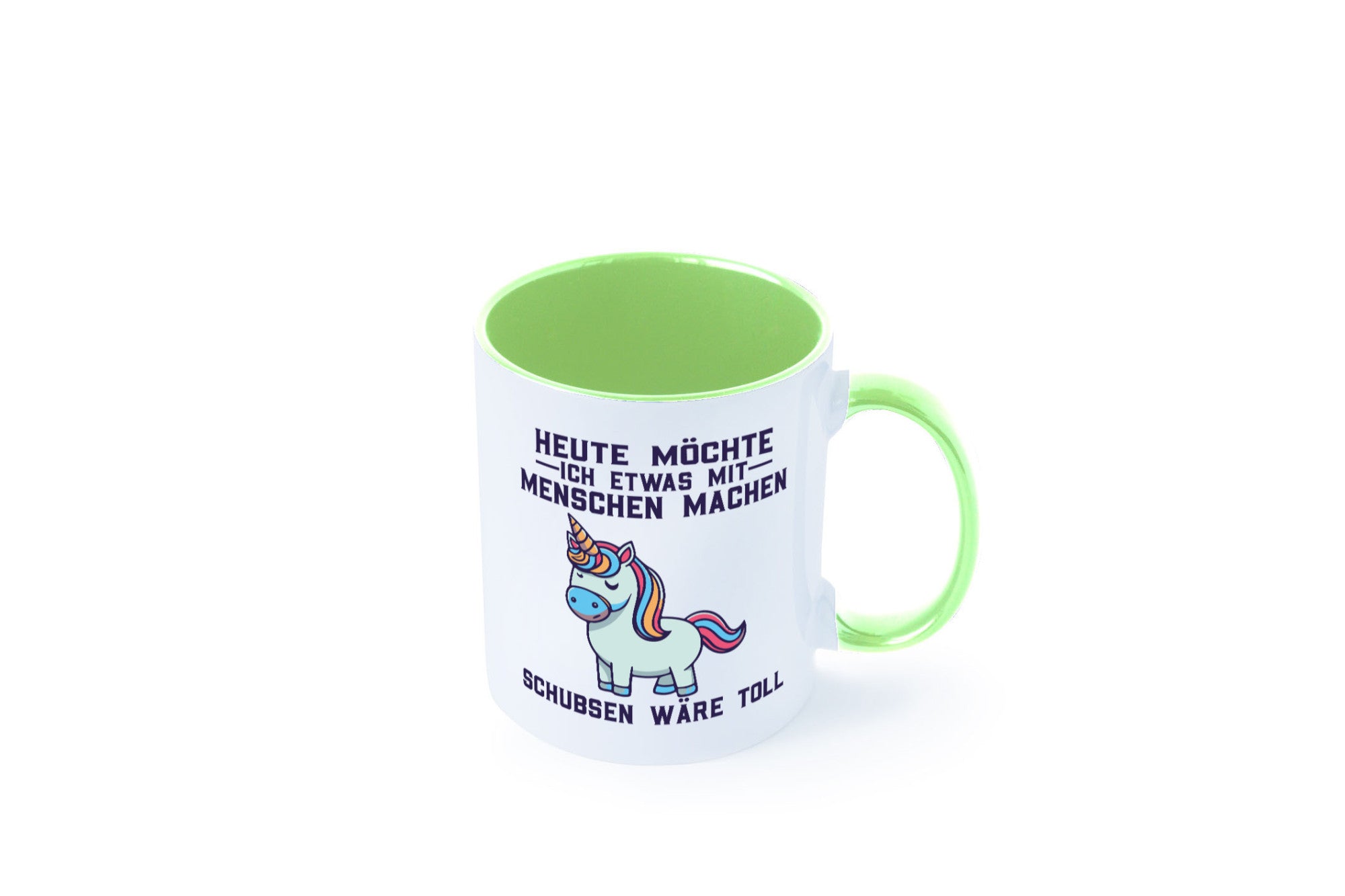 Heute möchte ich Menschen schubsen | Einhorn v2 Geschenk Humor Geschenkidee