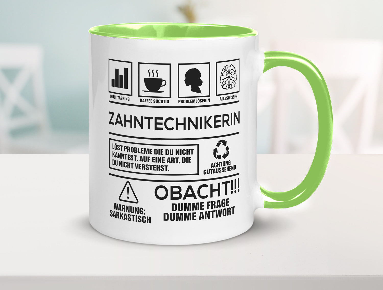 Achtung Probleme Zahntechnikerin | Zahnmedizin Humor Geschenkidee Tasse