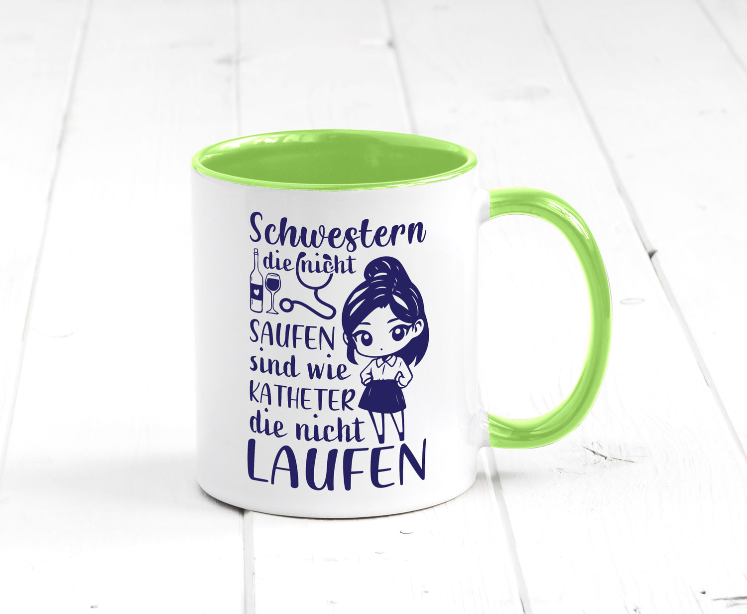 Schwestern die nicht saufen | Krankenschwester Alkolhol Geschenkidee Humor Tasse