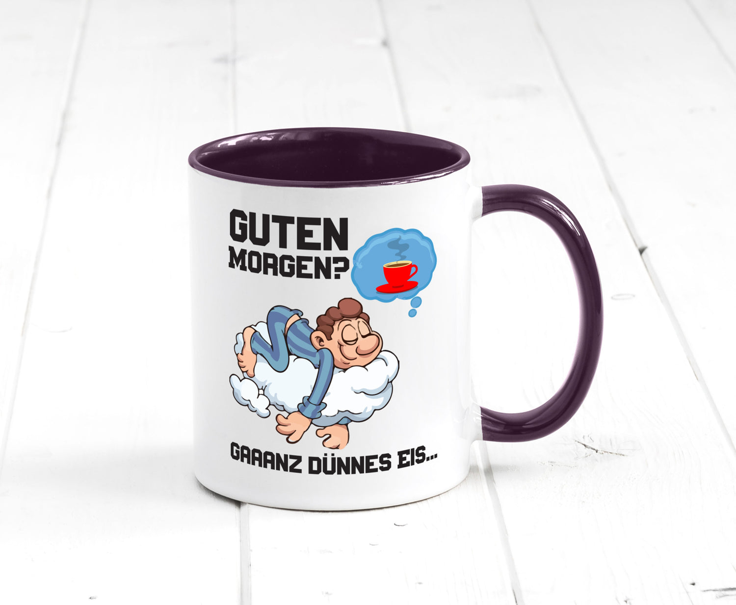 Ganz dünnes Eis | Morgenmuffel Tasse Kaffeetrinker Geschenkidee Humor