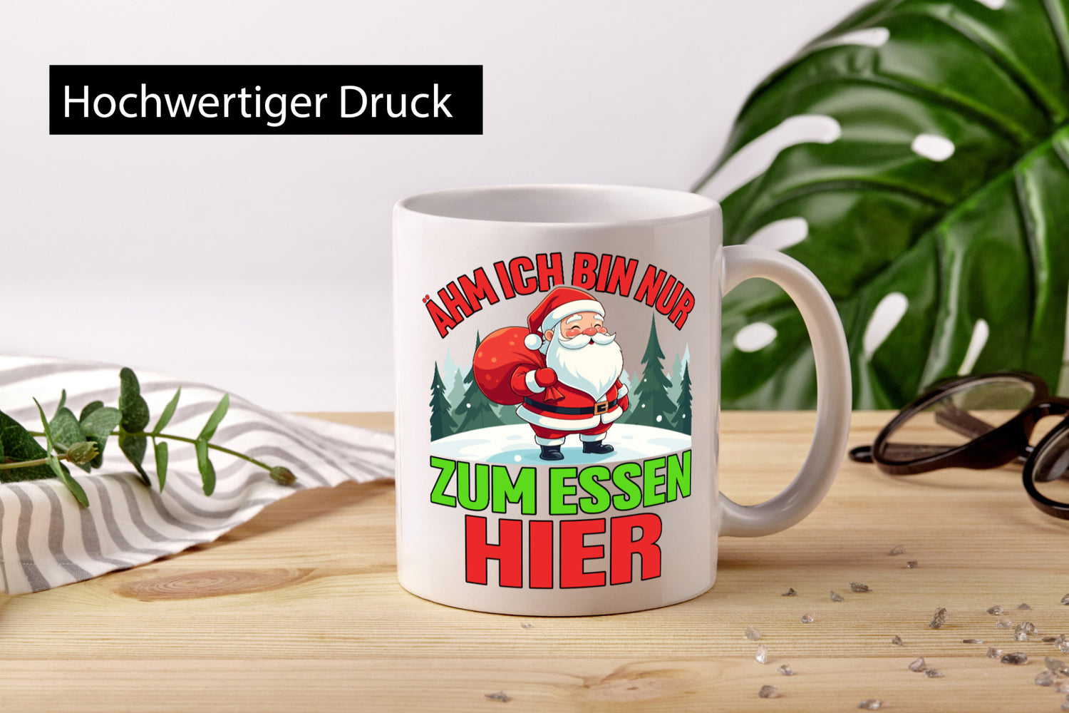 Ich bin nur zum essen hier | Weihnachtsmann Weihnachten v2 Geschenkidee Humor