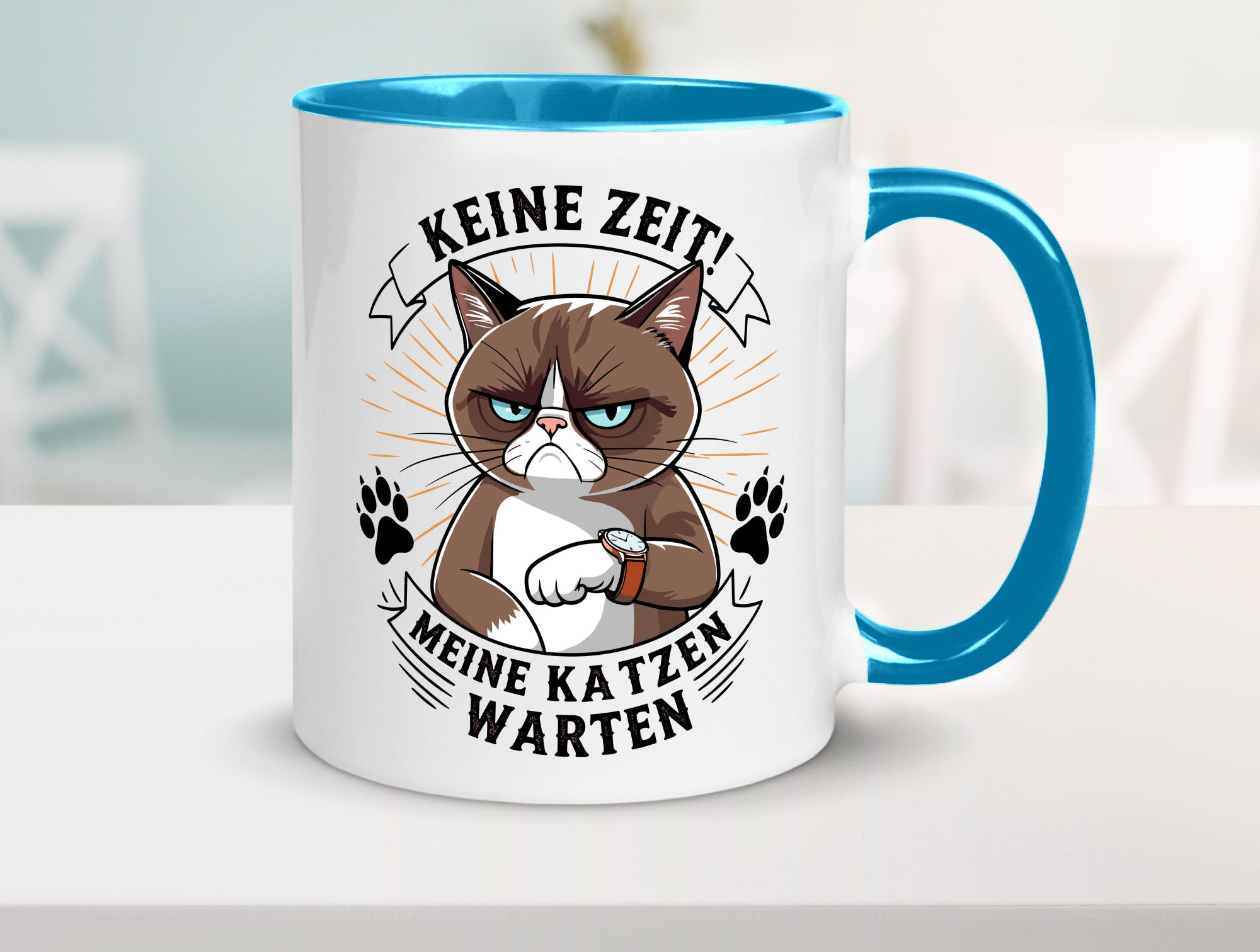 Keine Zeit meine Katzen Warten | Schwarze Katze Geschenkidee Tierliebhaber