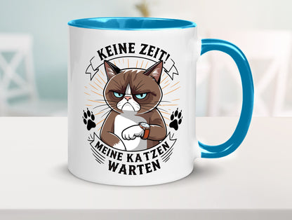 Keine Zeit meine Katzen Warten | Schwarze Katze Geschenkidee Tierliebhaber