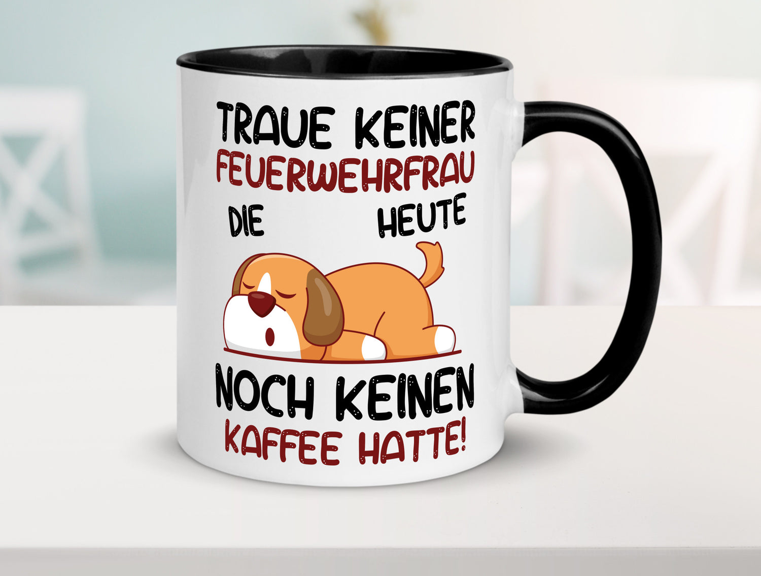 Traue keiner Feuerwehrfrau | Feuerwehr lustig Humor Geschenkidee Geschenk Tasse