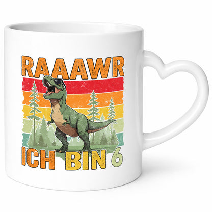 6. Geburtstag | 6 Jahre rarrrr ich bin Dinosaurier Humor Geschenkidee Tasse