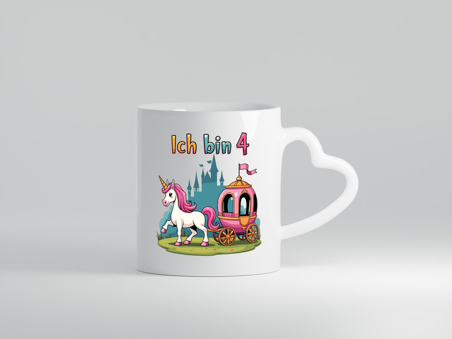 4. Geburtstag | Prinzessin in Kutsche Einhorn lustig Geschenkidee Geschenk Tasse