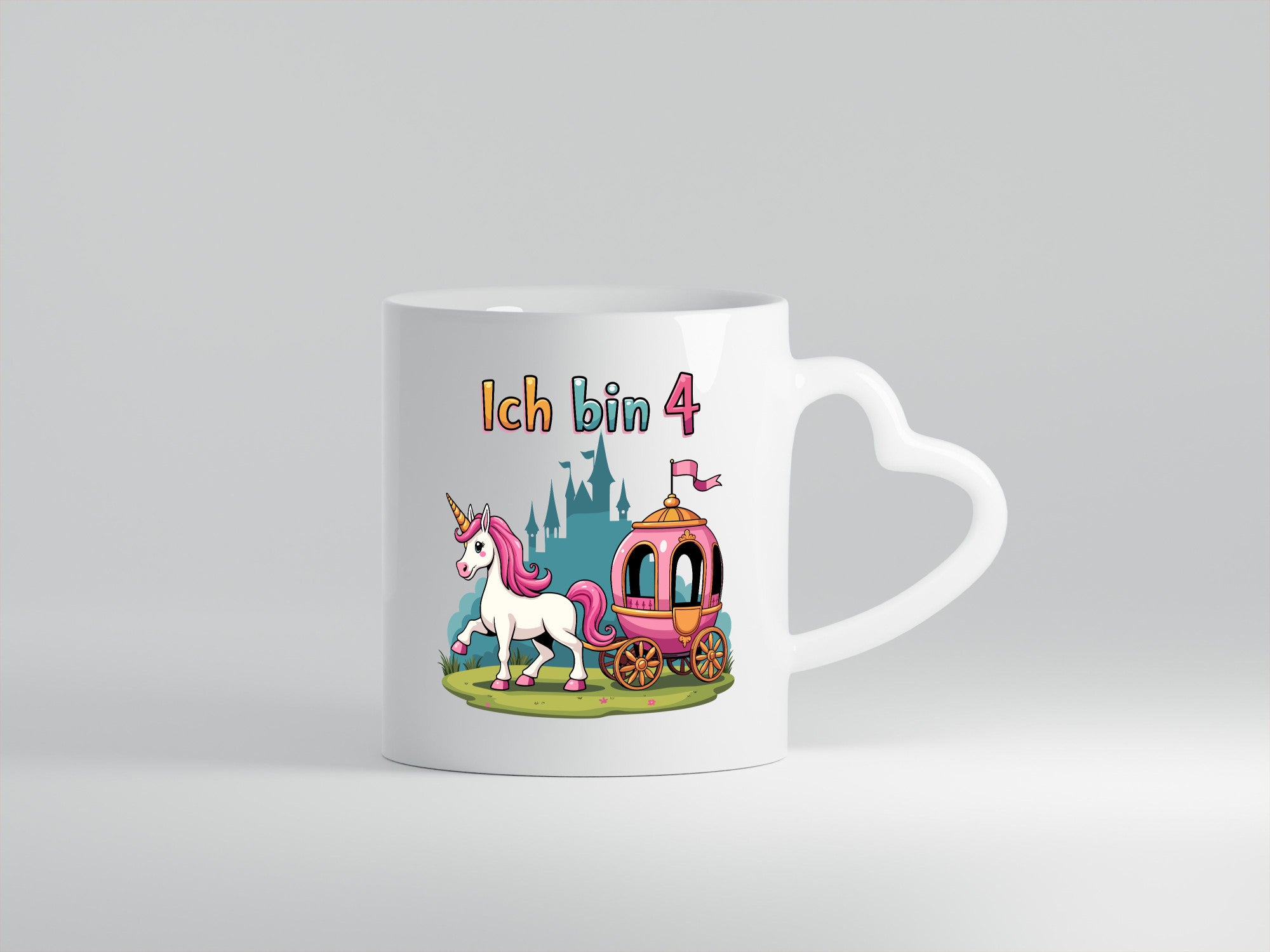 4. Geburtstag | Prinzessin in Kutsche Einhorn lustig Geschenkidee Geschenk Tasse