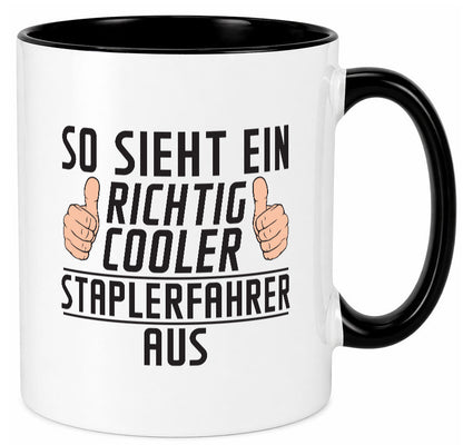 Richtig Cooler Staplerfahrer | Gabelstapler Fahrer Humor Geschenkidee Tasse