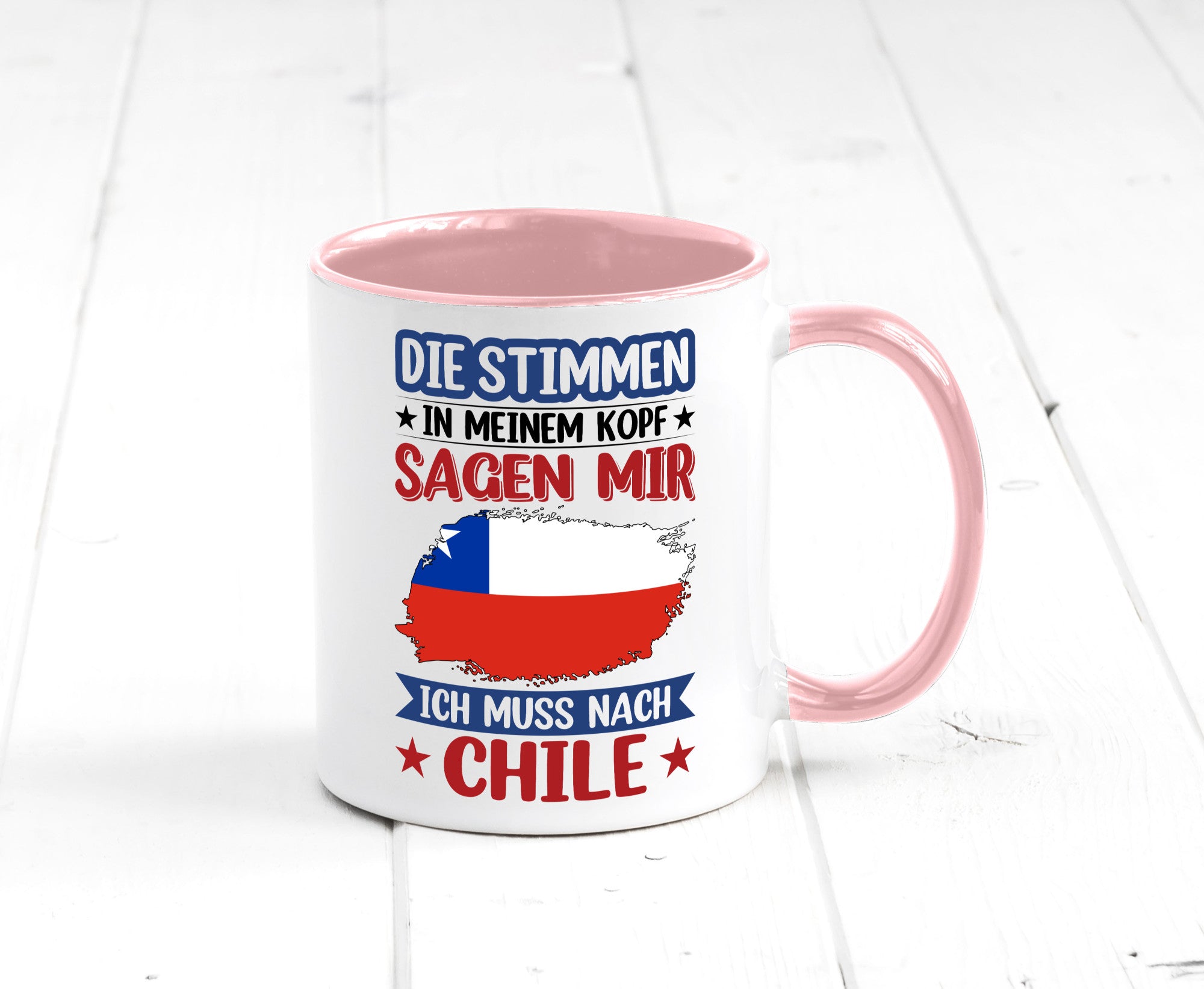 Chile | Urlaub Stimmen in meinem Kopf Traumland Geschenkidee Humor Tasse