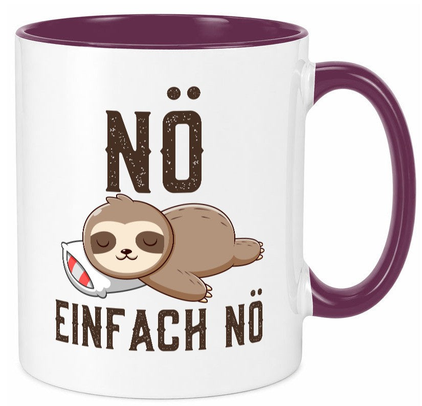 Einfach Nö | Faultier Faulpelz Null Bock Comic Geschenk Tierliebhaber Humor Tasse