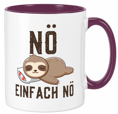 Einfach Nö | Faultier Faulpelz Null Bock Comic Geschenk Tierliebhaber Humor Tasse