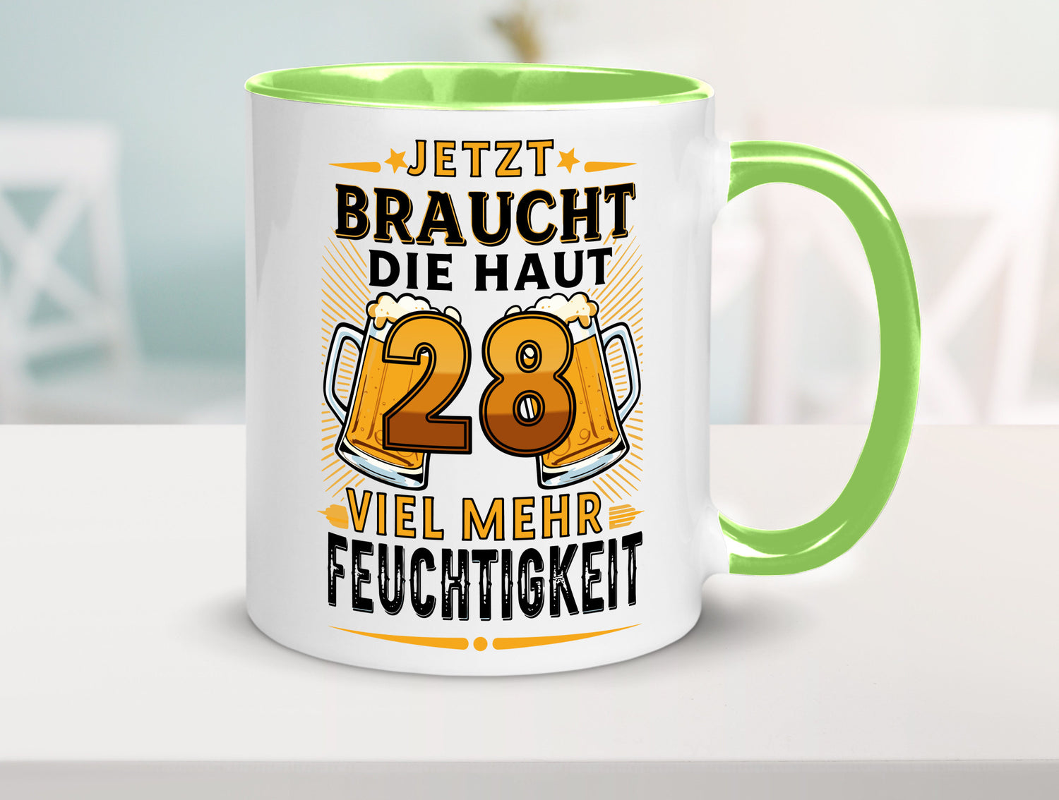 28 braucht die haut mehr Feuchtigkeit | 28. Geburtstag Humor Geschenkidee Tasse