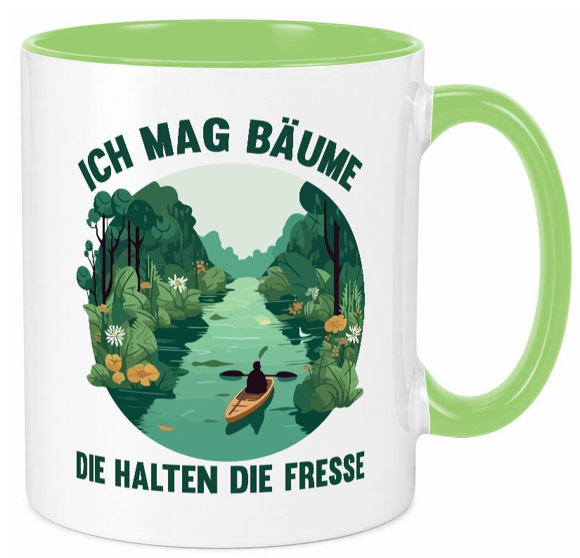 Ich mag Bäume die halten Fresse | Natur Wald lustiger Spruch Geschenk Humor Tasse