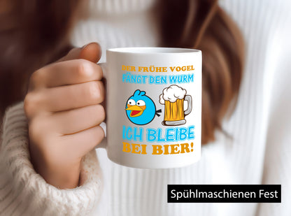 Der frühe Vogel | Biertrinker Tasse Männer Humor lustiger Spruch Geschenk