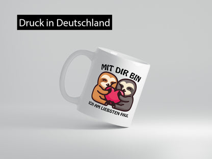 Faul mit dir Faultier lustig Tierliebhaber Humor Geschenk Tasse