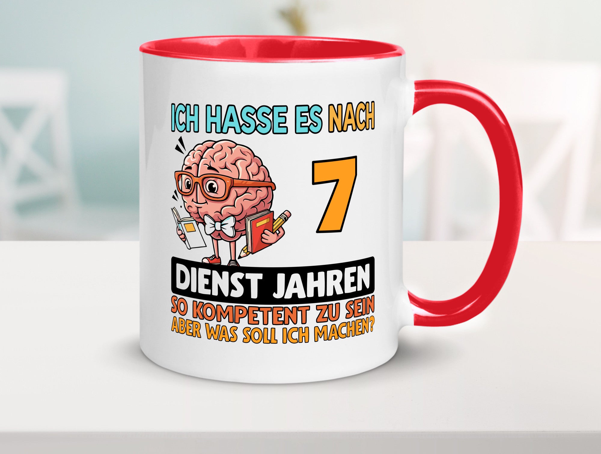 7 Dienstjahre | Arbeit Kompetent lustig Kollegen Büro Geschenk Tasse