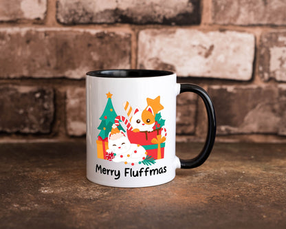 Merry Fluffmas | Weihnachten Katzen weihnachtskatzen lustiger Spruch Geschenk Tasse
