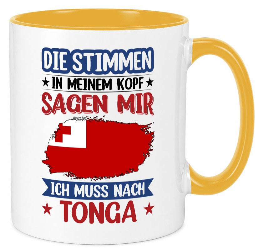 Tonga | Urlaub Stimmen in meinem Kopf Traumland lustiger Spruch Geschenk Humor Tasse