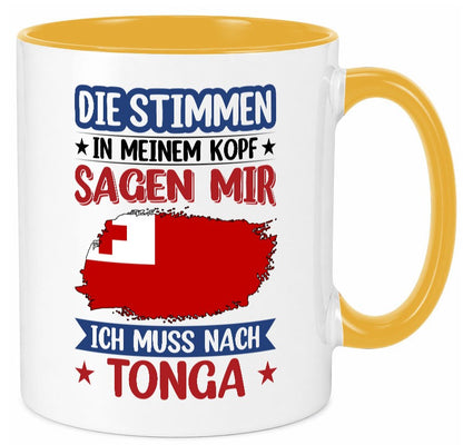 Tonga | Urlaub Stimmen in meinem Kopf Traumland lustiger Spruch Geschenk Humor Tasse