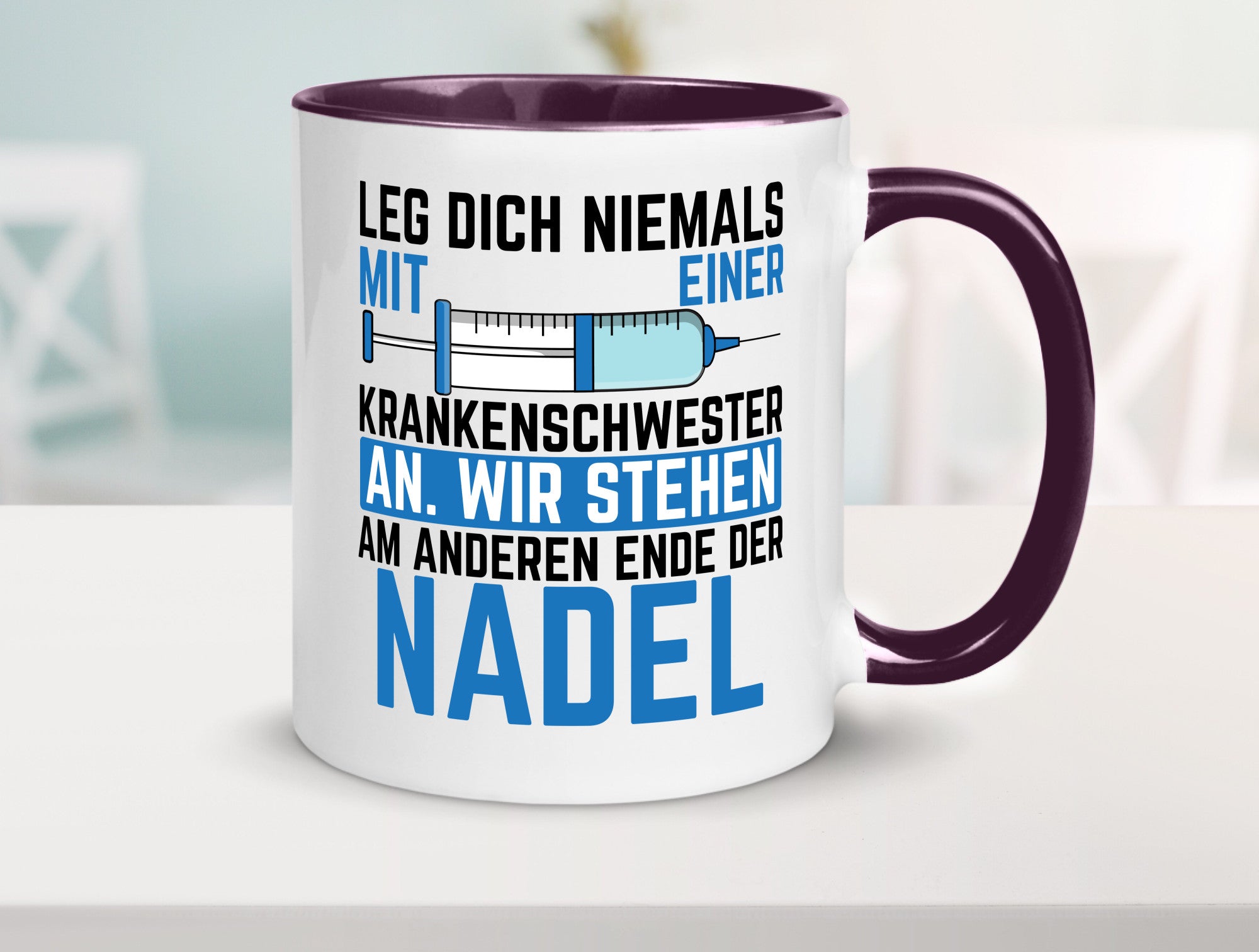 Krankenschwester anlegen | Nadel Spritze Klinik Spruch Geschenkidee Humor Tasse