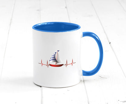 Segelboot Herzschlag | Segler segeln Boot Kapitän Geschenk Humor Geschenkidee