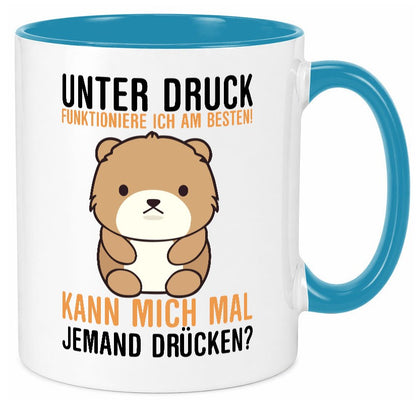 Kann mich jemand drücken | süßer Teddy Knuddeln Comic lustig Humor Geschenkidee Tasse