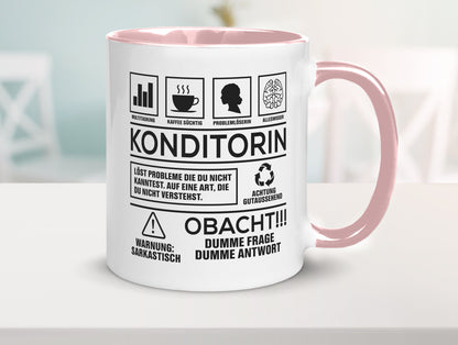 Achtung Probleme Konditorin | Konditorei lustiger Spruch Geschenk Humor