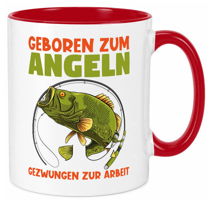 Geboren zum Angeln | Angler Tasse Fischer Spruch Humor Geschenkidee