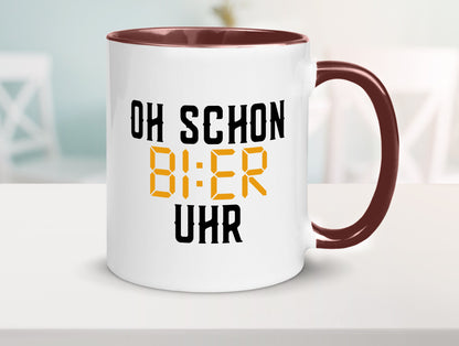 Oh schon Bier Uhr | Biertrinker Party Feiern Pils Humor Geschenkidee Tasse