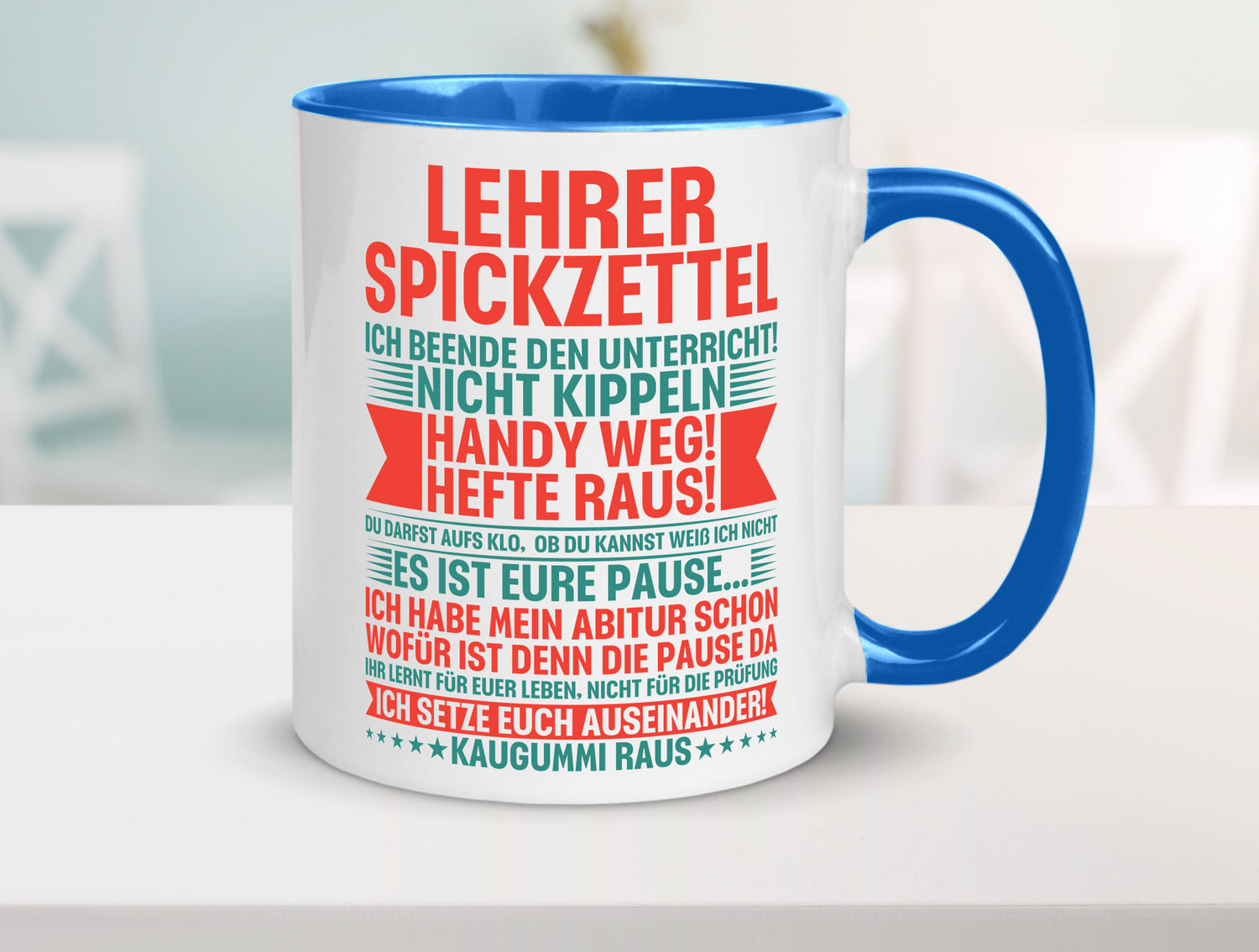Lehrer Spickzettel | Beruf Tasse lustiger Spruch vl4 lustig Arbeit Kollegen
