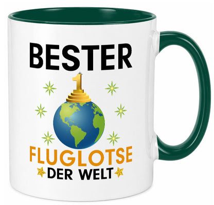 Welt Bester Fluglotse | Flugverkehr Flughafen lustiger Spruch Geschenk Humor Tasse