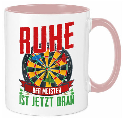Ruhe der Meister ist dran | Dart Dartspieler Geschenkidee Humor Tasse