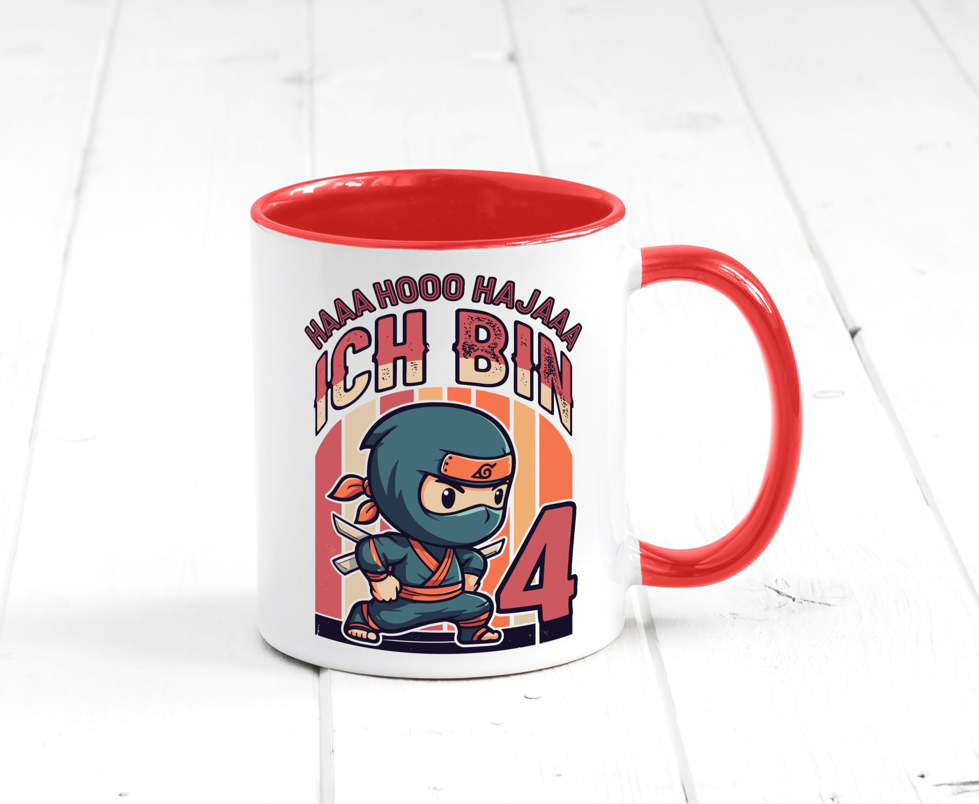 4. Geburtstag | Ninja Junge 4 Jahre lustiger Spruch Geschenk Geschenkidee Tasse
