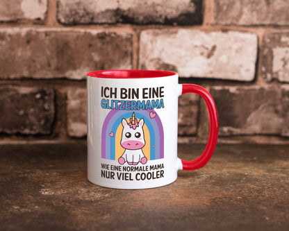 Glitzermama, wie normal, nur cooler | Einhorn Geschenkidee Familie Humor Tasse