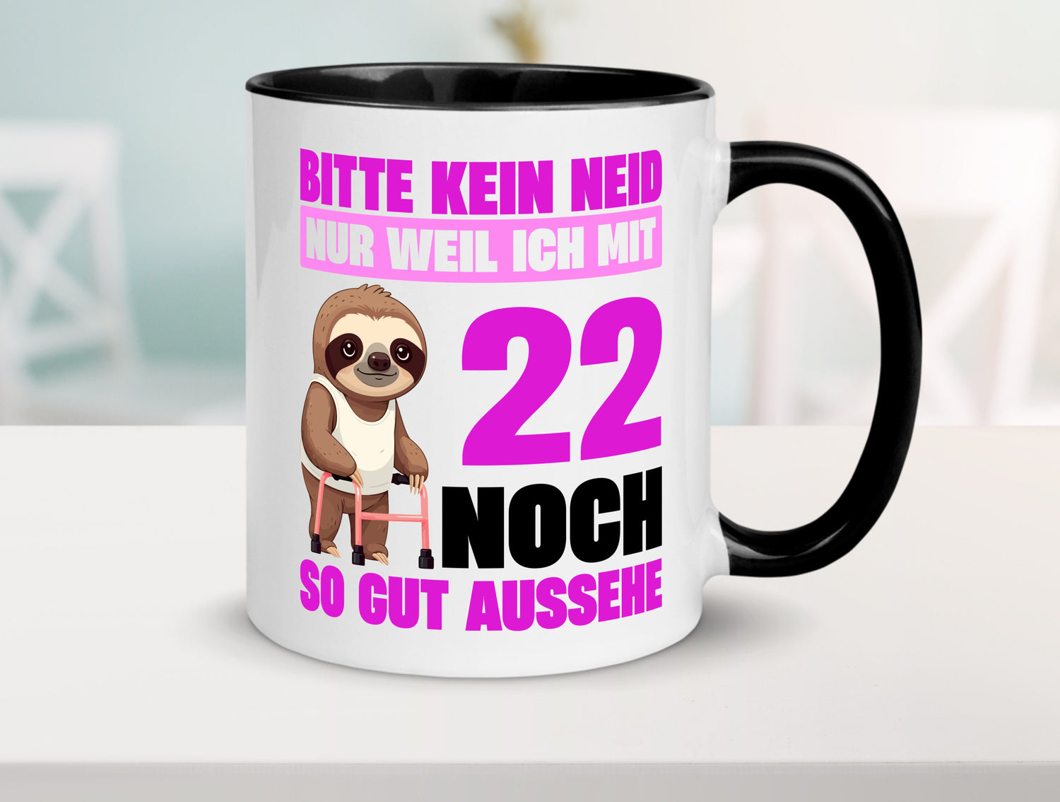22. Geburtstag | Bitte kein neid Faultier 22 Jahre lustig Geschenkidee Geschenk