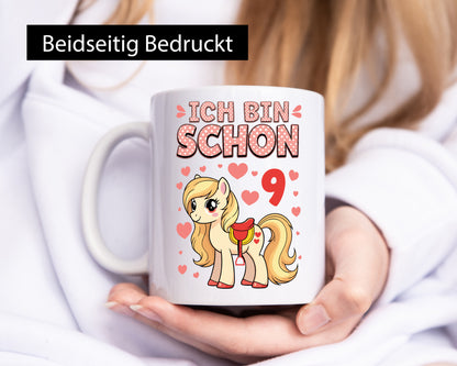 9. Geburtstag | 9 Jahre Mädchen Reiten Pony Geschenk Geschenkidee lustiger