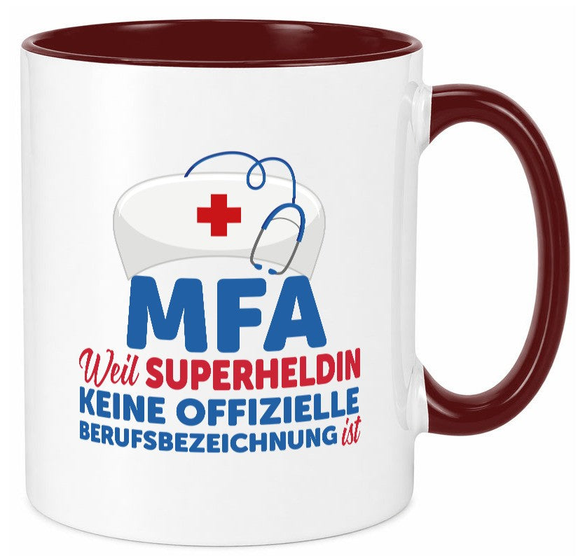 MFA Superheldin | Frauen Beruf Spruch Tasse Humor Geschenk Arbeit Kollegen Büro
