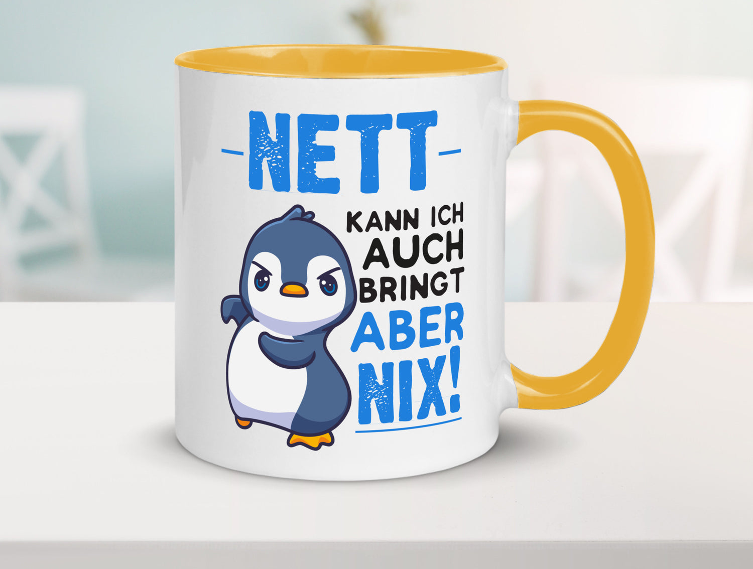 Nett kann ich auch | lustige Spruchtasse Pinguin Geschenk Humor Geschenkidee