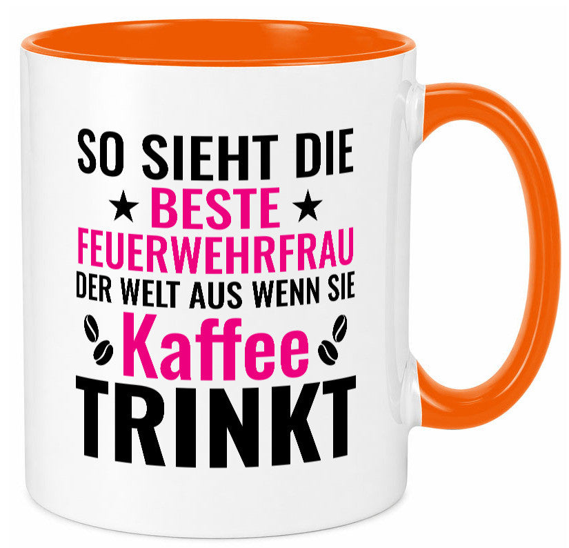 Kaffee trinkt: Feuerwehrfrau | Feuerwehr Geschenkidee Humor Tasse