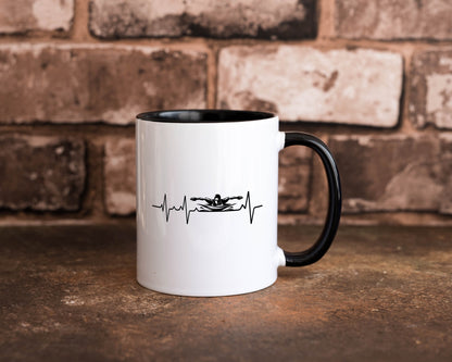 Schwimmer Herzschlag | Schwimmen Wasser Sport lustig Humor Geschenkidee Tasse