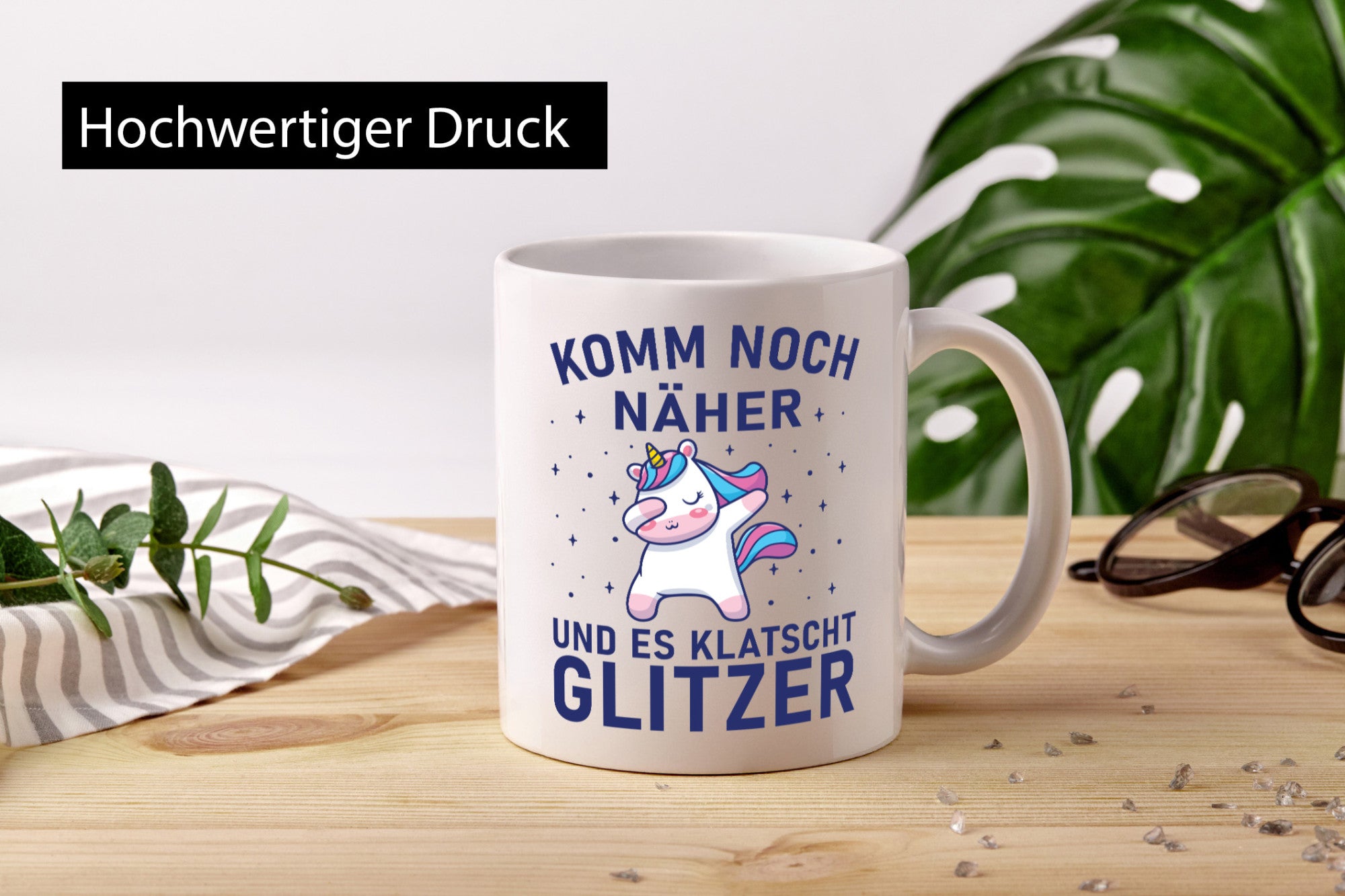 Komm näher, es klatscht Glitzer | Einhorn Sterne lustig Humor Geschenkidee